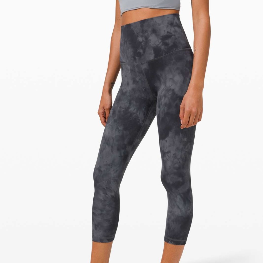Lululemon Align Super High Rise Crop Tie Dye Grey